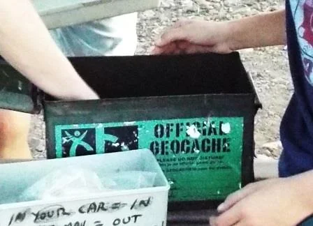 Military ammunition box geocache container