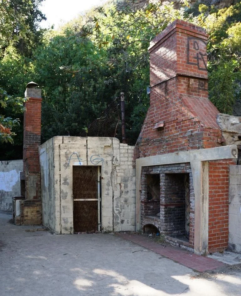 Remains of the home of Fred and Florence Roberts at the top of Solstice Canyon