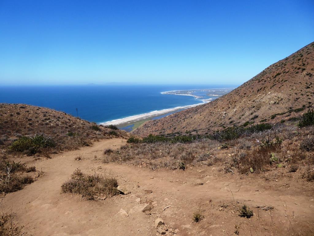 The first .7 mile of the Chumash Trail is quite rocky and steep. Make sure to wear good hiking shoes and possibly carry a hiking stick, especially if you have bad knees. Dogs are not allowed. My kids did not enjoy this particular hike (ages 8 and 11 at the time). Definitely not stroller friendly. Awesome views and nice ocean breezes, but there is no protection from the sun, so wear sunscreen if it is sunny out.