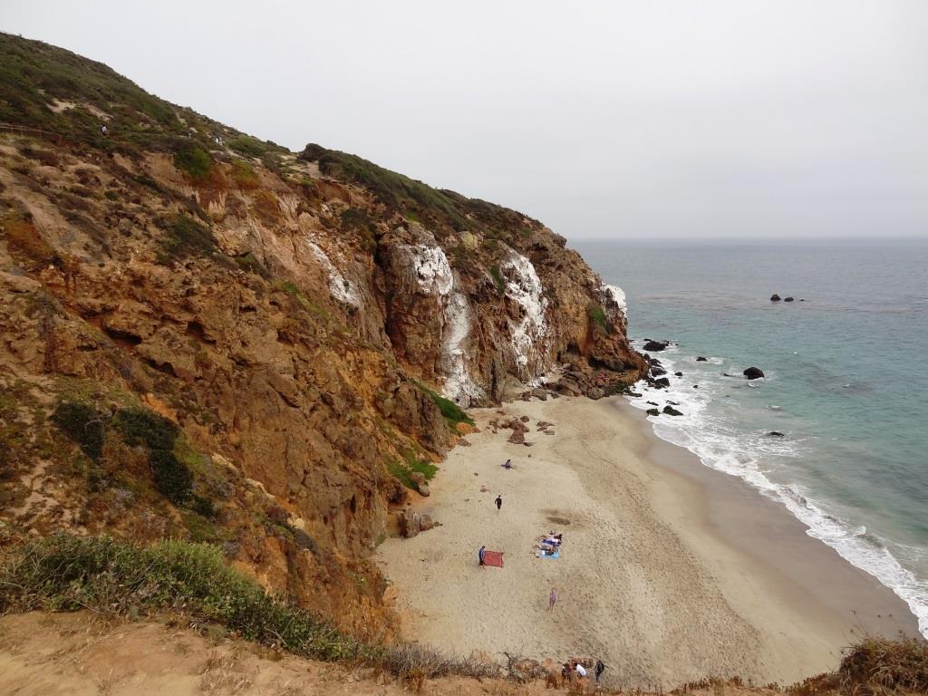 Pirate's Cove beach seen from the top of the promontory. You can climb down there and when the tide is moderate to low, walk around to it.