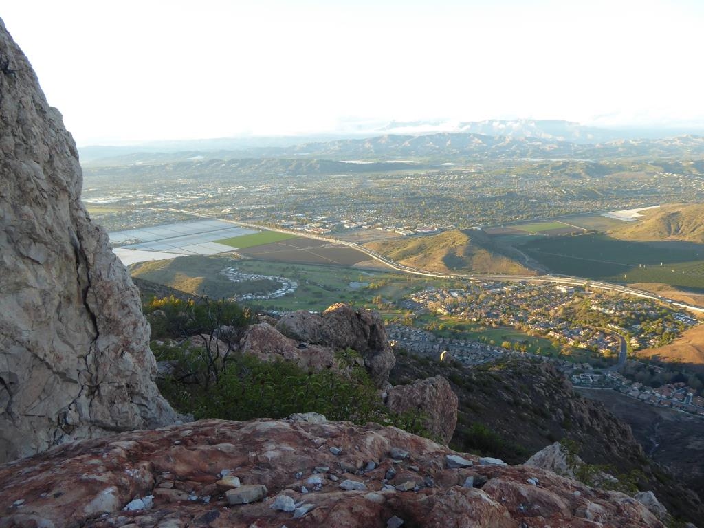 A clear view of Highway 101 from the peak of Conejo Mountain.