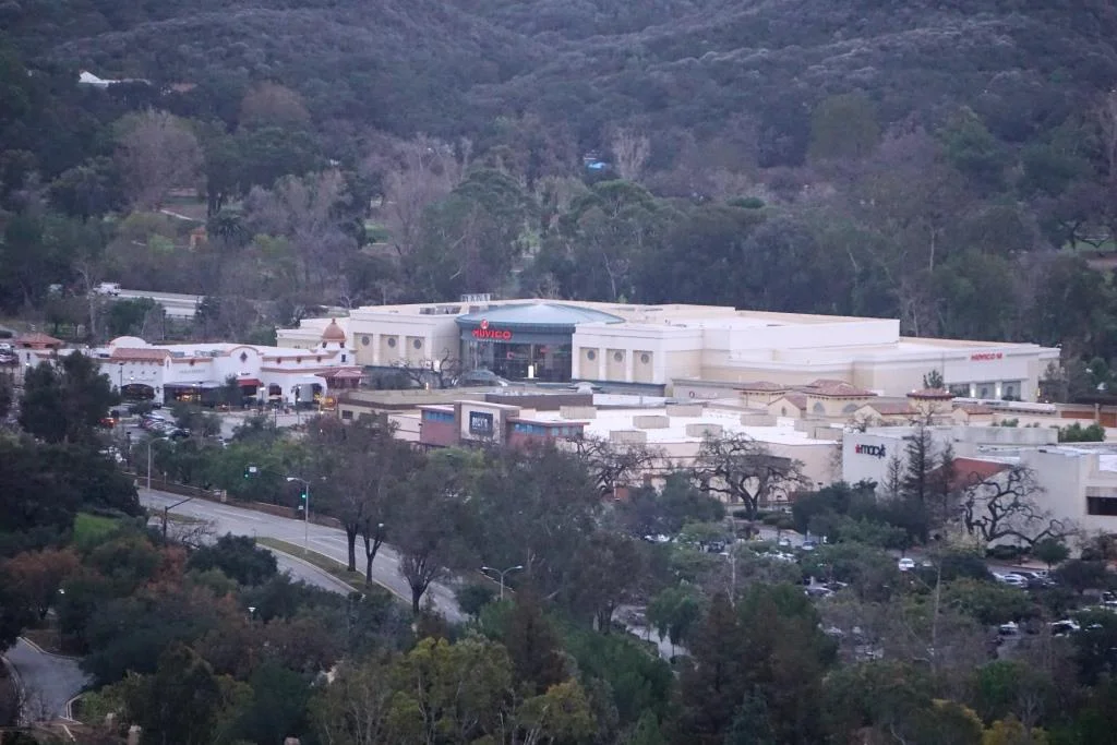 Muvico Theatre as seen from Tarantula Hill on a cloudy, rainy day in February 2017.