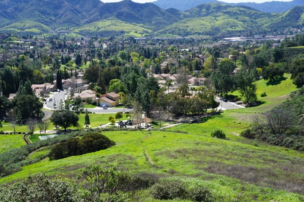 A view of Canyon Oaks Park from about a third of the way up the hill.