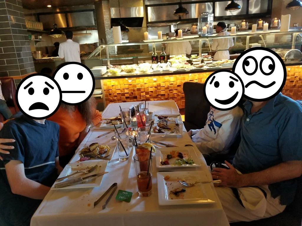 Enjoying their meal at Cut 360, then hearing the news it was closing.