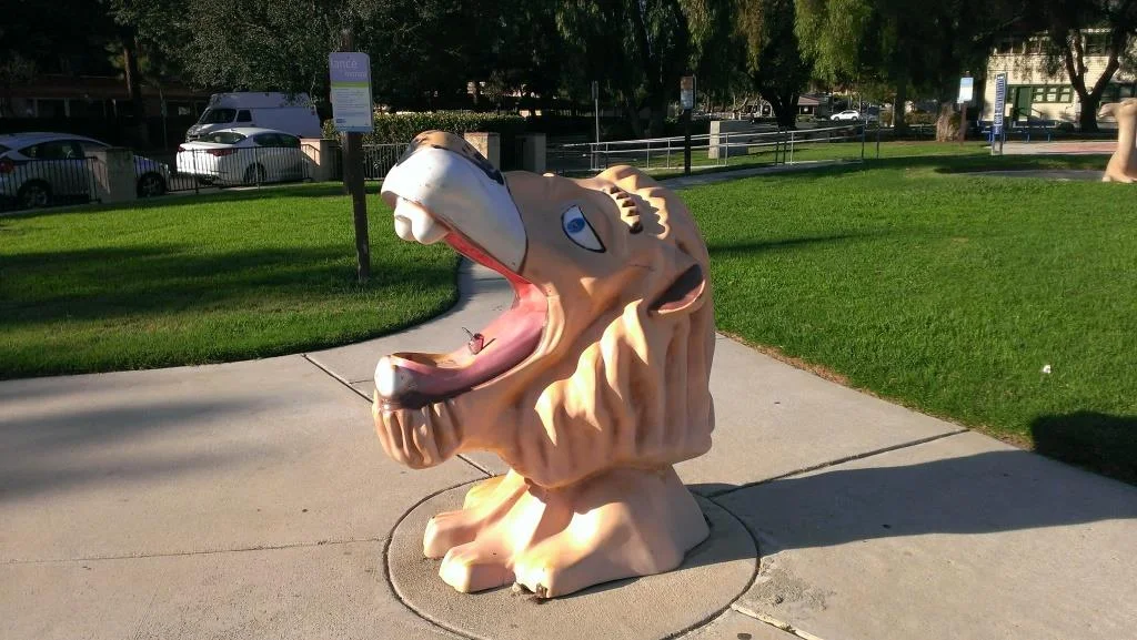 Jungleland themed drinking fountain.