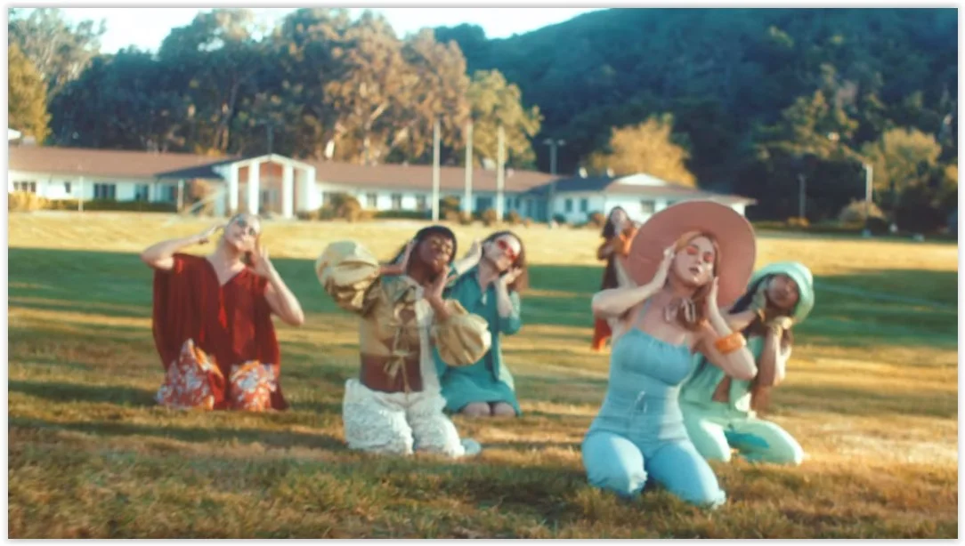 Another snapshot from the video shows the actual Gillette mansion in the background, situated on King Gillette Ranch.