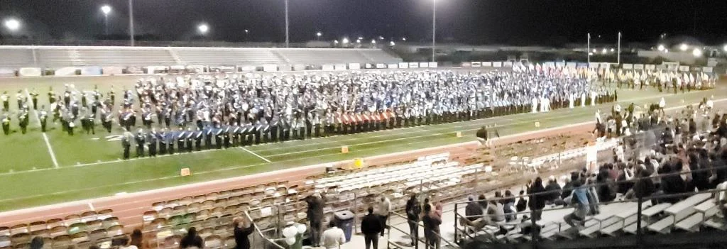 That’s a lot of band members together on the field at Thousand Oaks High School!