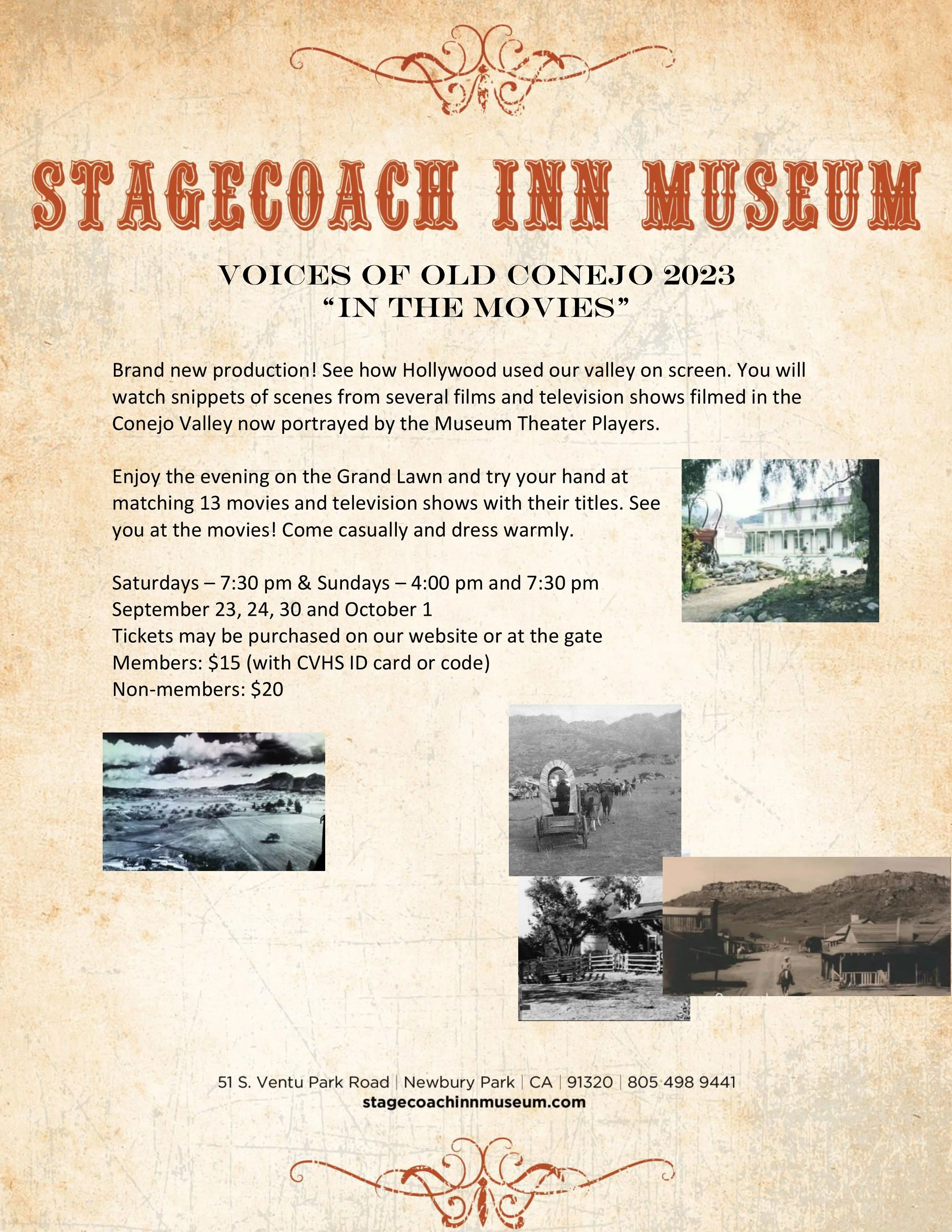 "Voices of Old Conejo" Living History Performances at Stagecoach Inn