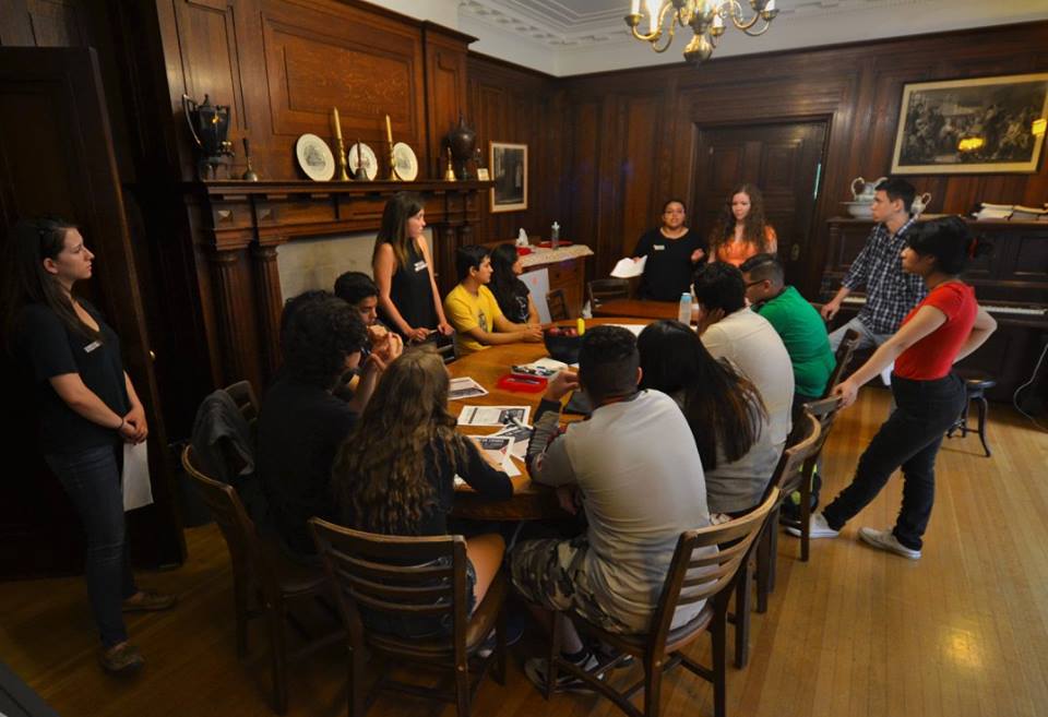 The group during a brainstorming session 