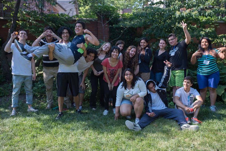 Youth and facilitators at the end of a productive day at camp!