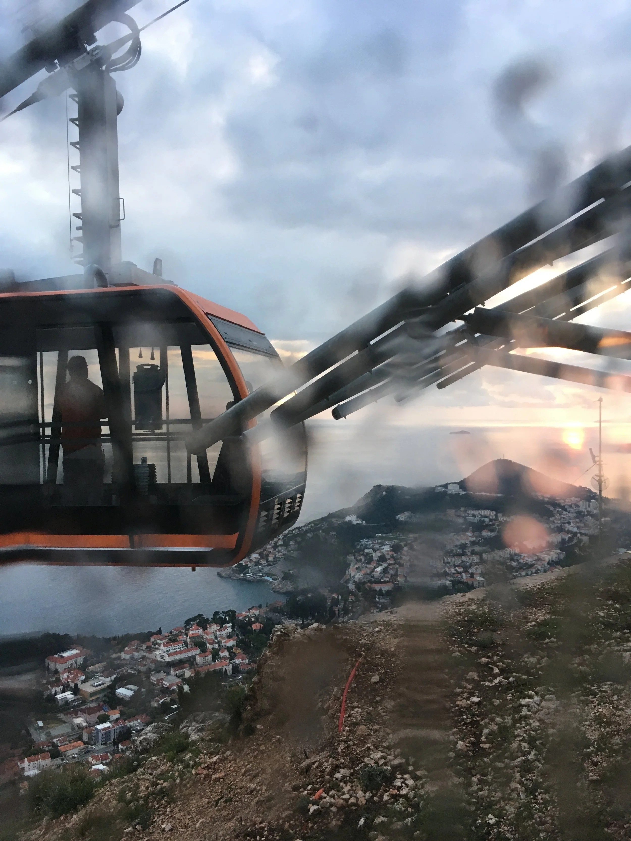 I enjoyed a rainy dinner at the Panorama restaurant at the top of the mountain