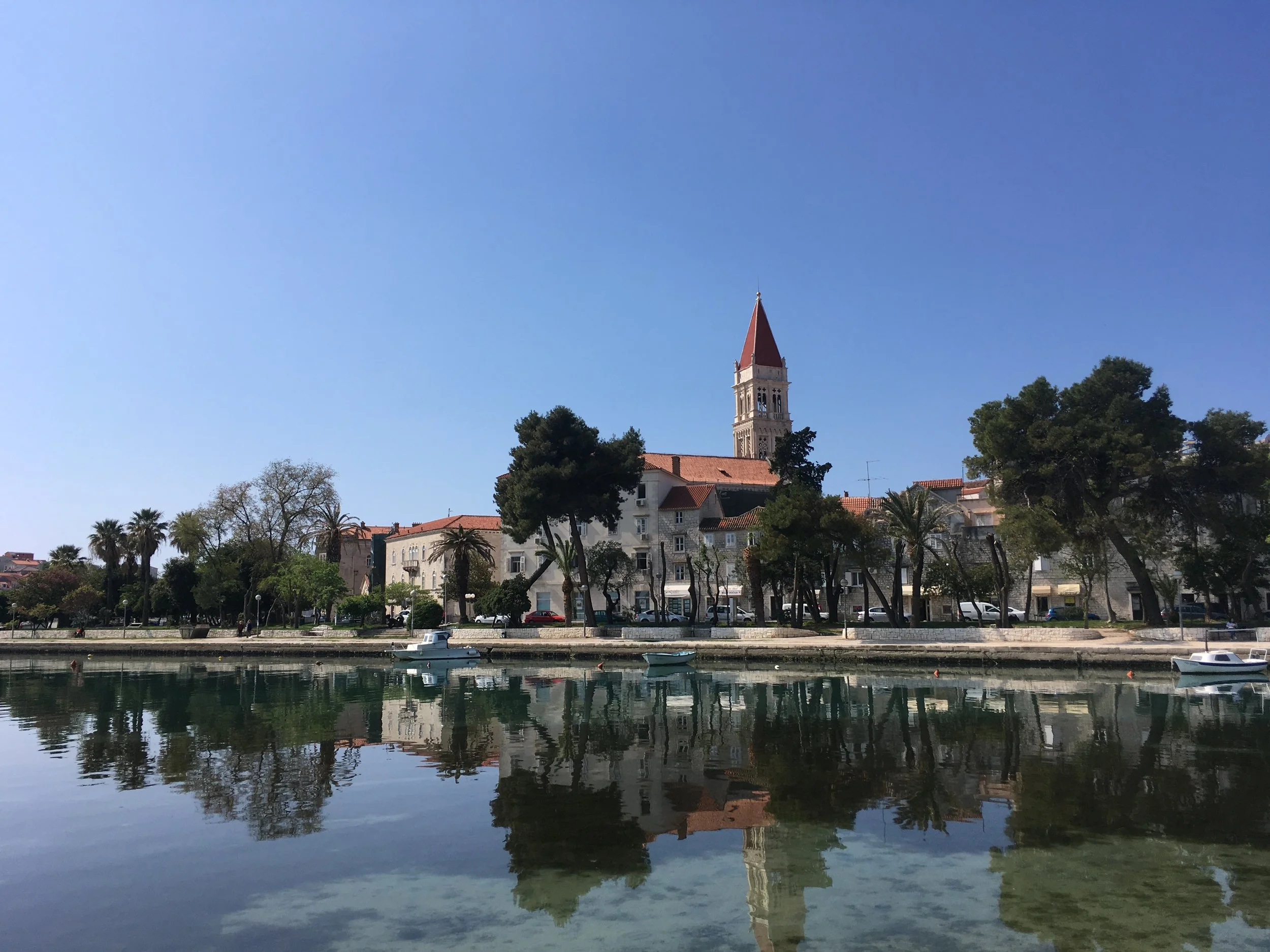 Trogir from the visitor parking lot