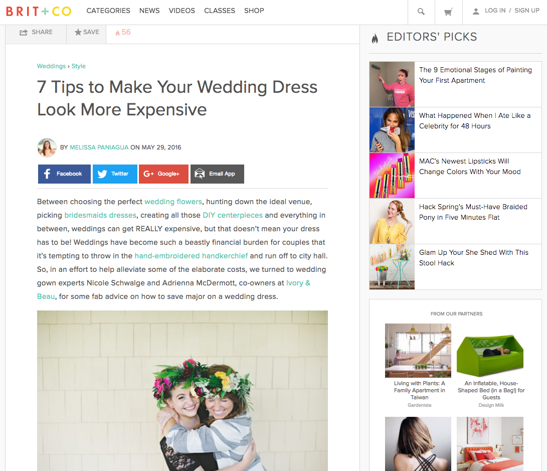 7 Tips to Make Your Wedding Dress Look More Expensive {featured on Brit