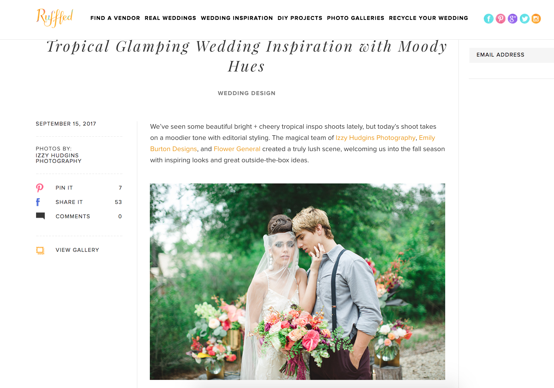 This shoot was featured on Ruffled! Check it out here . 