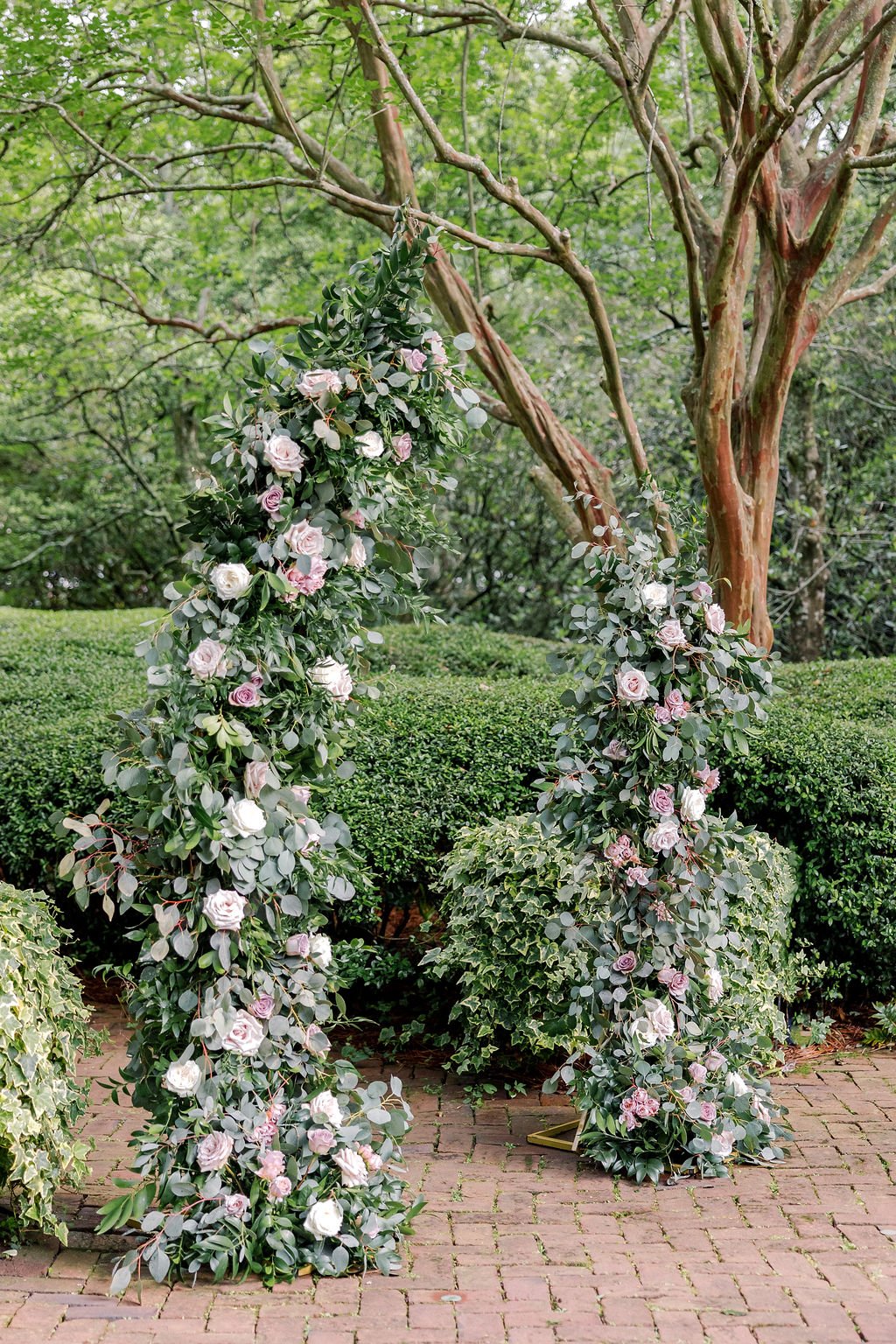 asymmetrical organic natural wedding arch