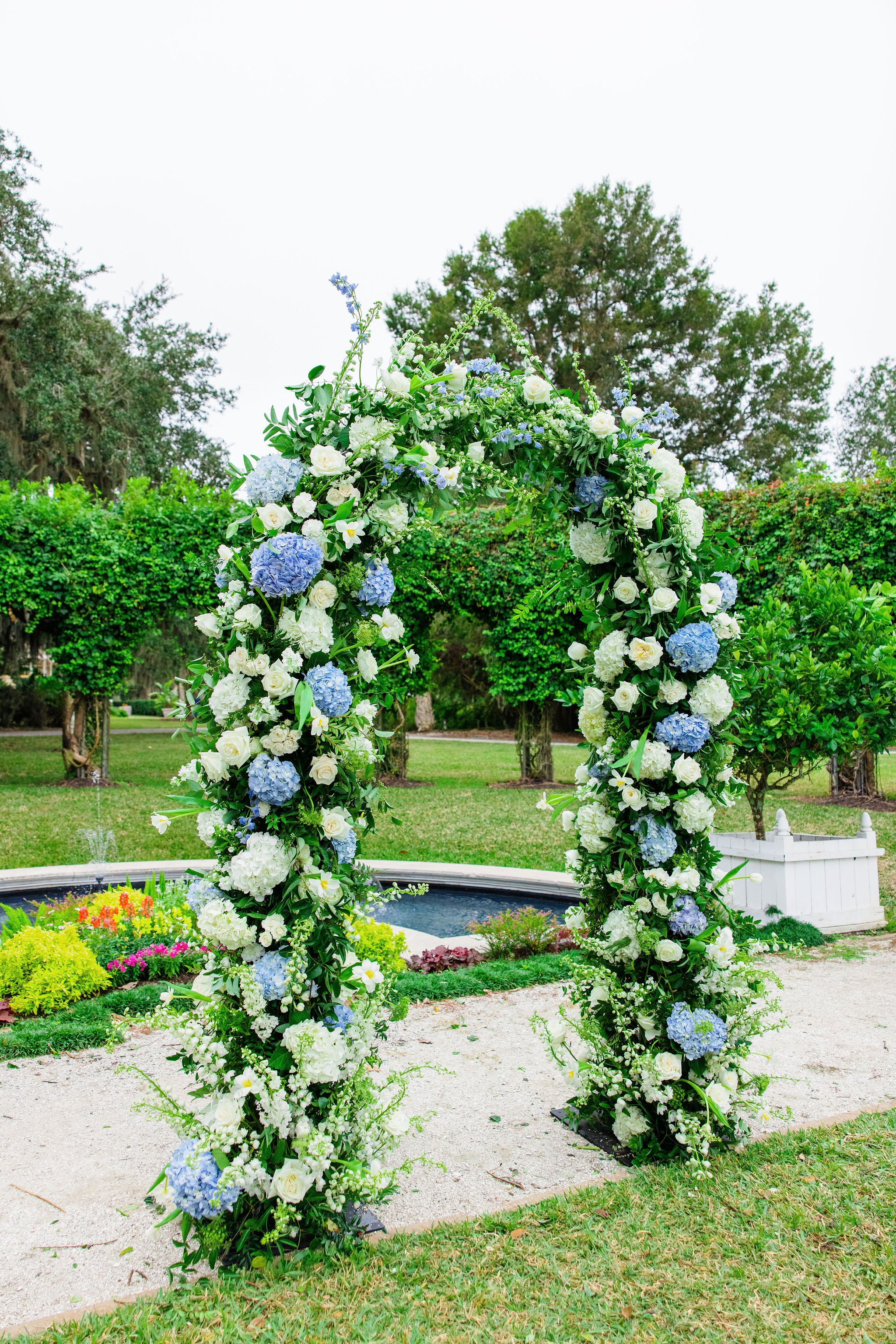 hydrangea wedding arch