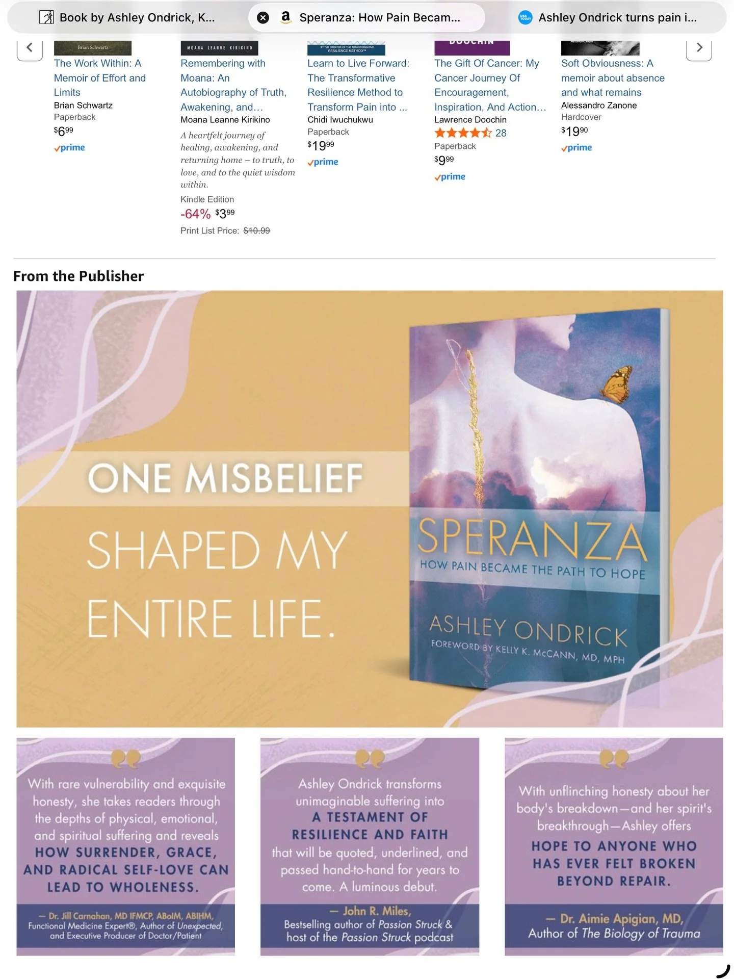 My Amazon A+ page is finished! I will never stop getting chills looking at this book cover and what it signifies.🥹 And thank you @draimie @drjillcarnahan @john_r_miles for these beautiful and compelling endorsements, @drkellymccann for the stunning 