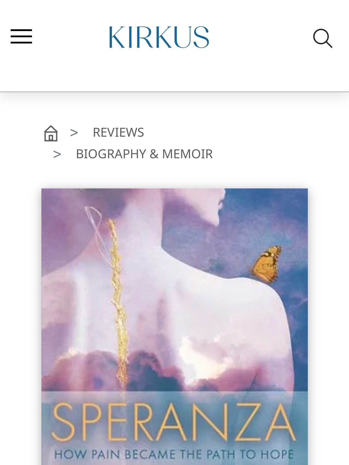 Need another reason to add Speranza to your summer reading list? It was reviewed and recommended by @kirkus_reviews and I am so honored and elated!! Available wherever books are sold🌟🤍🦋 #books #newbook #chronicillness #hope #mostlyhealthychef