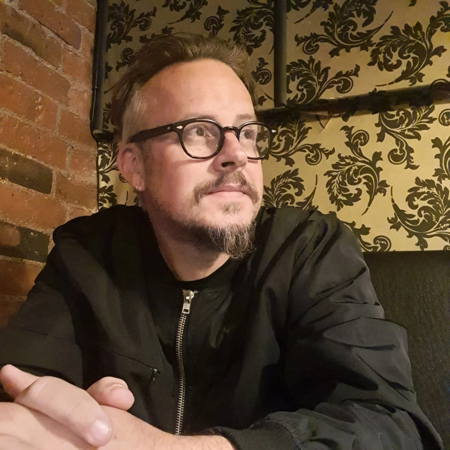 Dunc Blair, advertising creative, copywriter and scriptwriter from Auckland, New Zealand, in a Wellington craft beer bar
