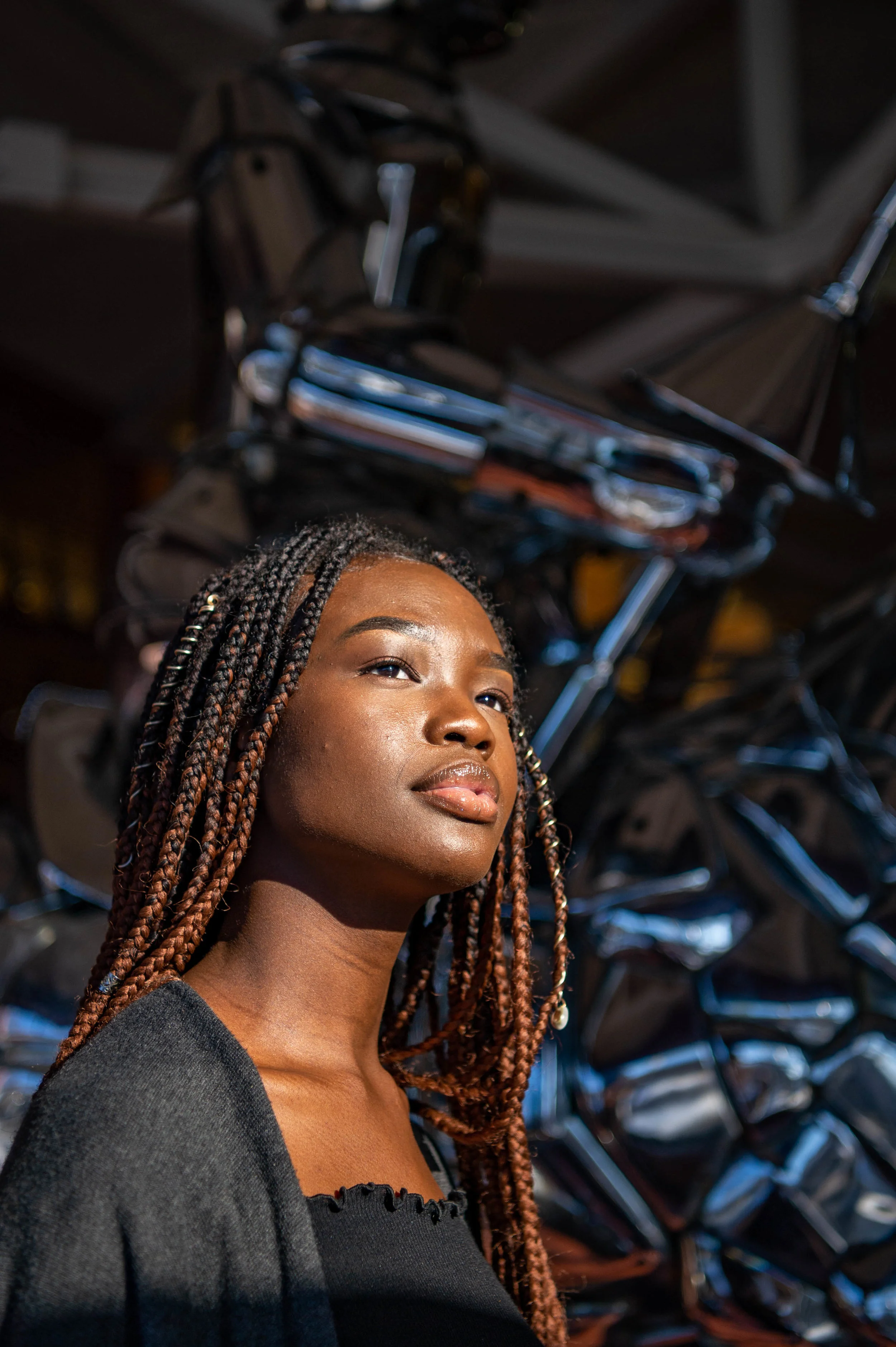  Deia Lasu, a senior at Lincoln Southeast High School, poses for a portrait on Friday. After hearing a quote read over the intercom about the hope that society would one day be colorblind, she felt offended. She wants the world to see, acknowledge an