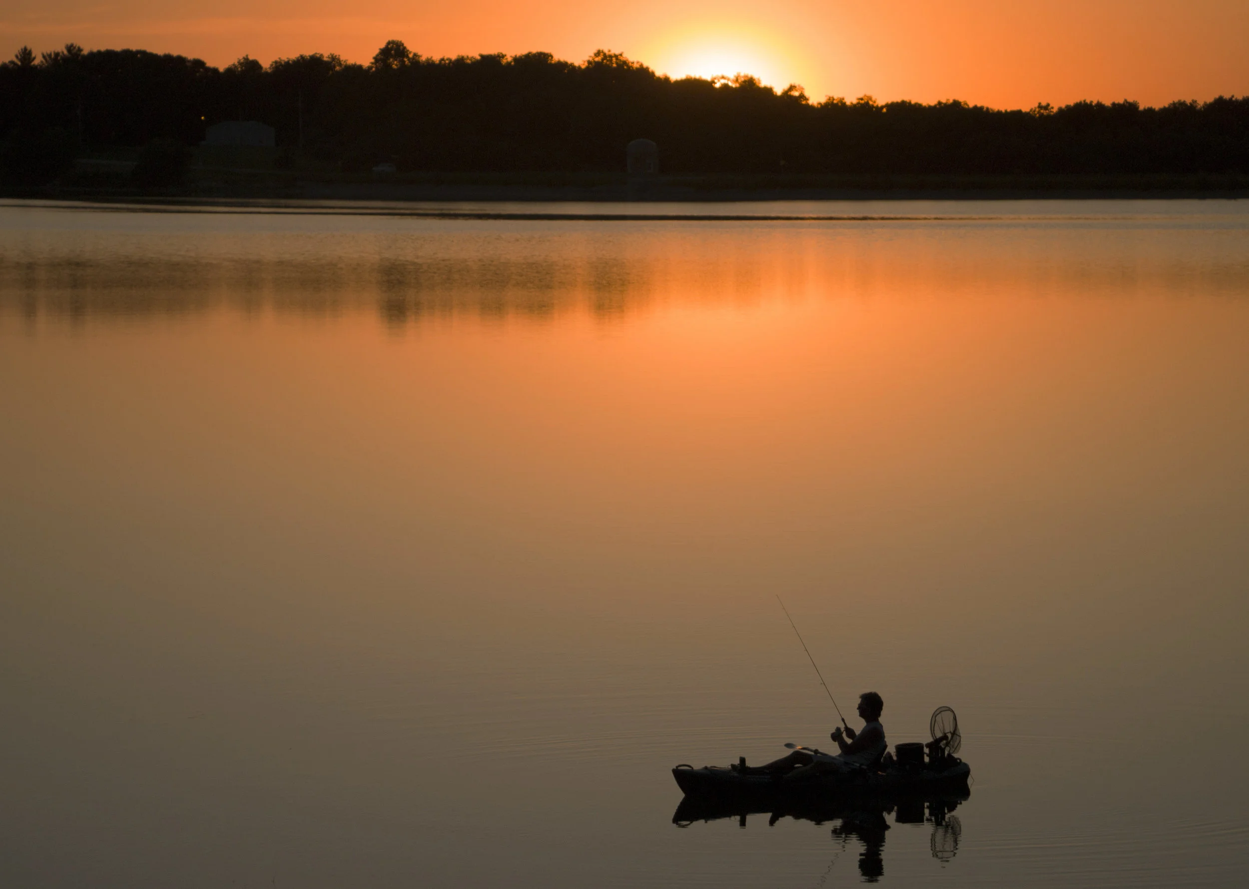 Fishing at sunset, Maffitt Reservoir.