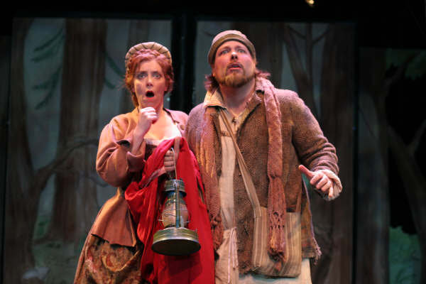 with Evan Harrington in New Repertory Theatre's "Into the Woods"