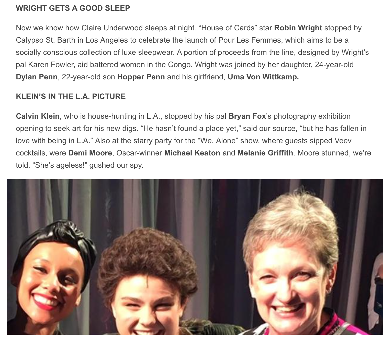 Daily News: KLEIN’S IN THE L.A. PICTURE