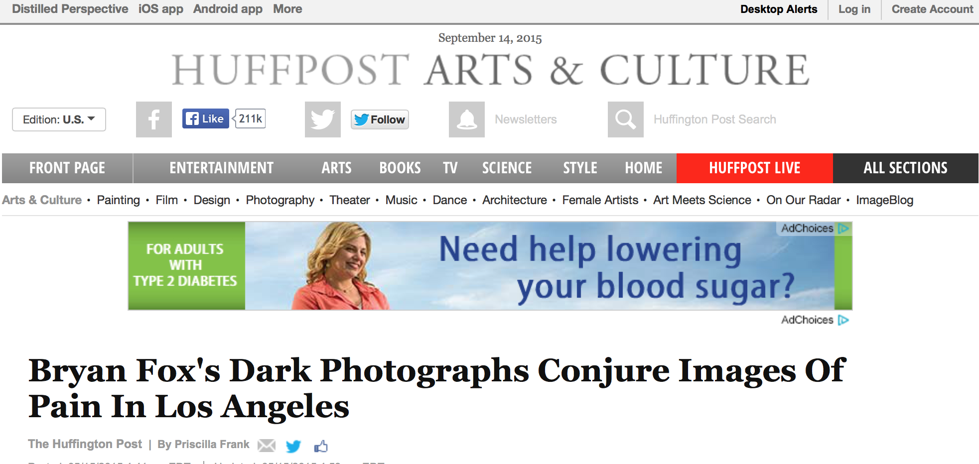 The Huffington Post: Bryan Fox's Dark Photographs Conjure Images Of Pain In Los Angeles