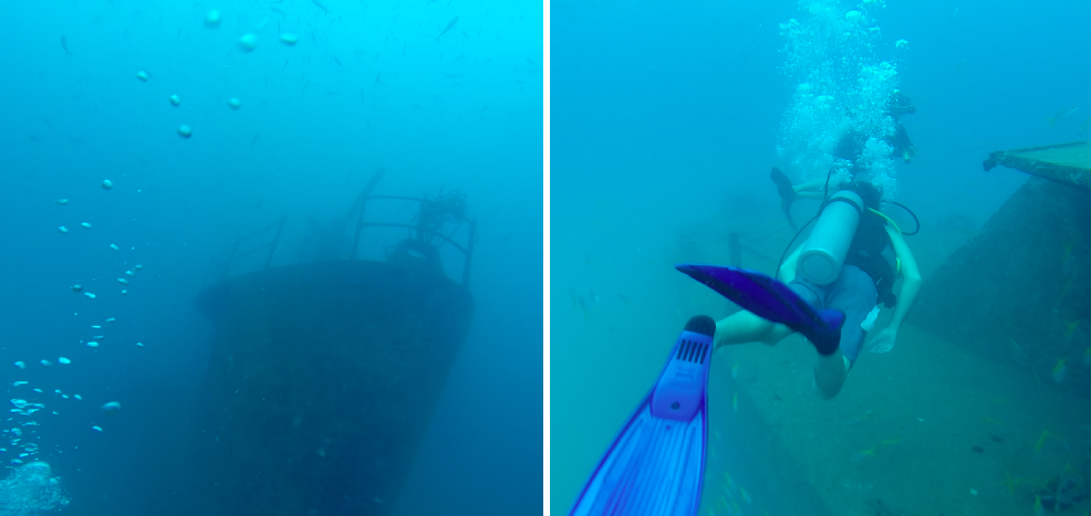 Dennis diving around the HMTS Sattakut