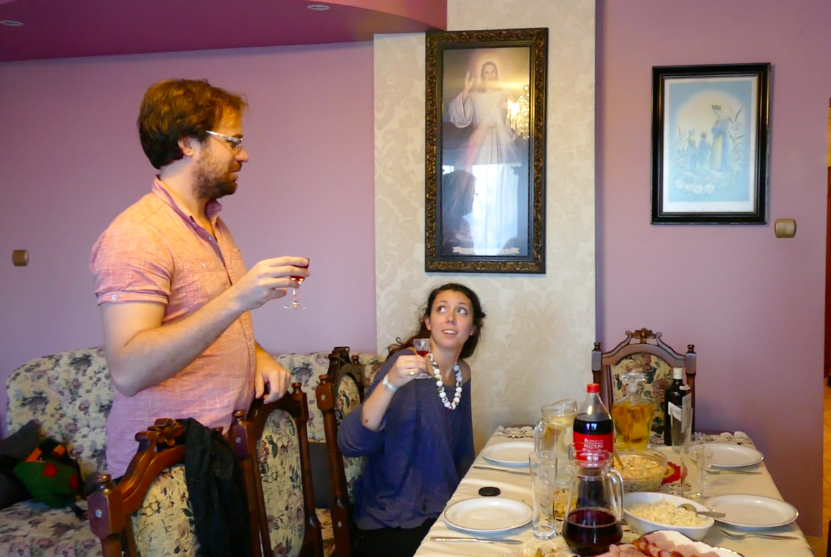 These are disguised looks of terror that come when faced with six fish dishes and nothing else