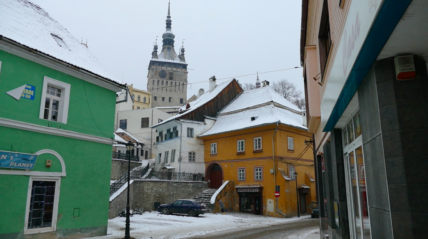 The Sighisoara clocktower (seen in the back of this photo) was built in the 14th century, therefore standing proud and true during Vlad the Impaler's short residence here.