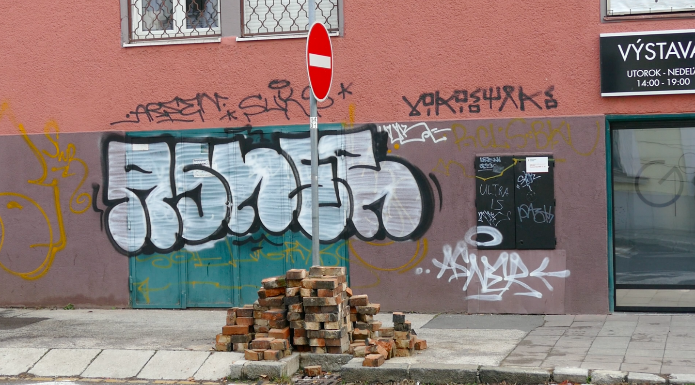 They keep spare bricks lying around the Blue Church...just in case?