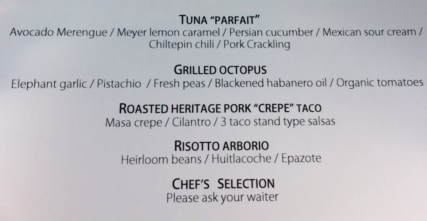 The tasting Menu at Mision 19