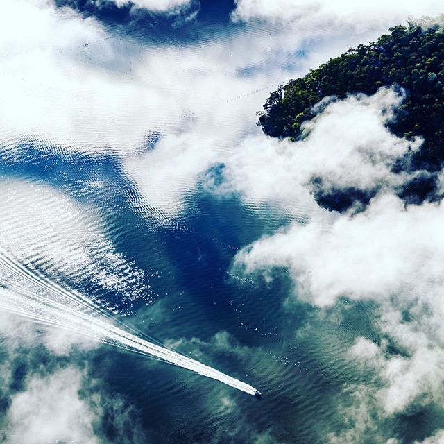 The Hawkesbury from this weeks helicopter shoot for Art Pharmacy #artpharmacy #blueskyhelicopters #hawkesburyriver #aerial #clouds #boating #australianlandscape