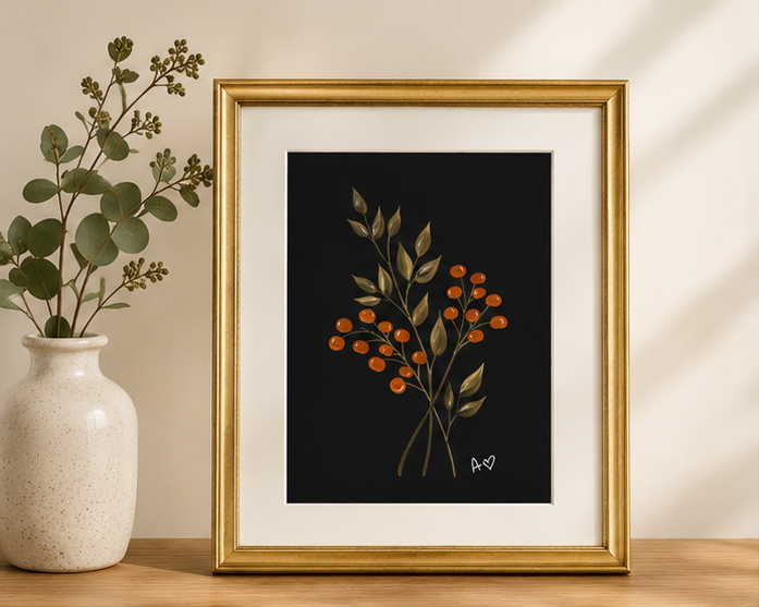 8x10 fall berries_black_framed.png