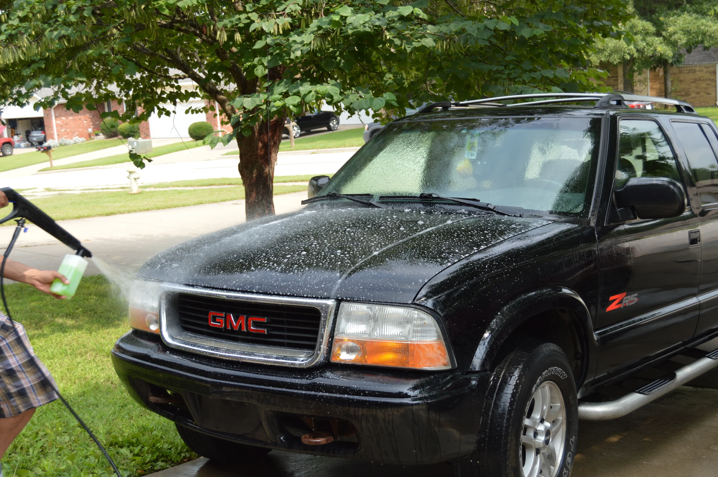 Start of the foam bath