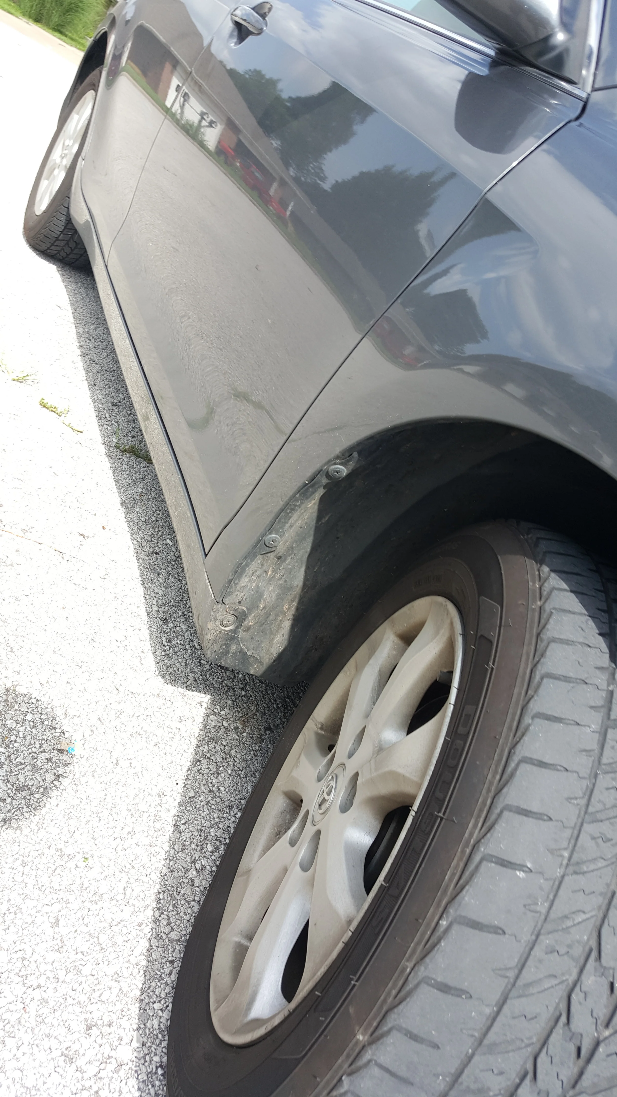 Caked Dirt and Brake dust on the wheels