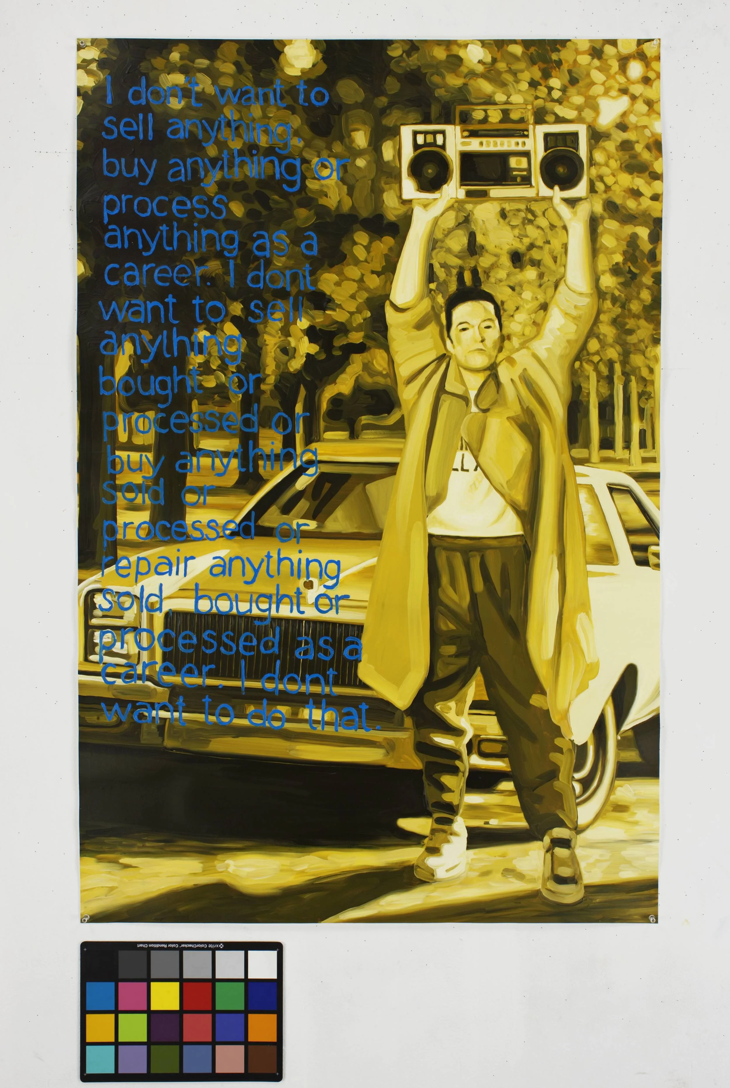"Lloyd Dobbler," 2008, oil on paper, 47" x 33"