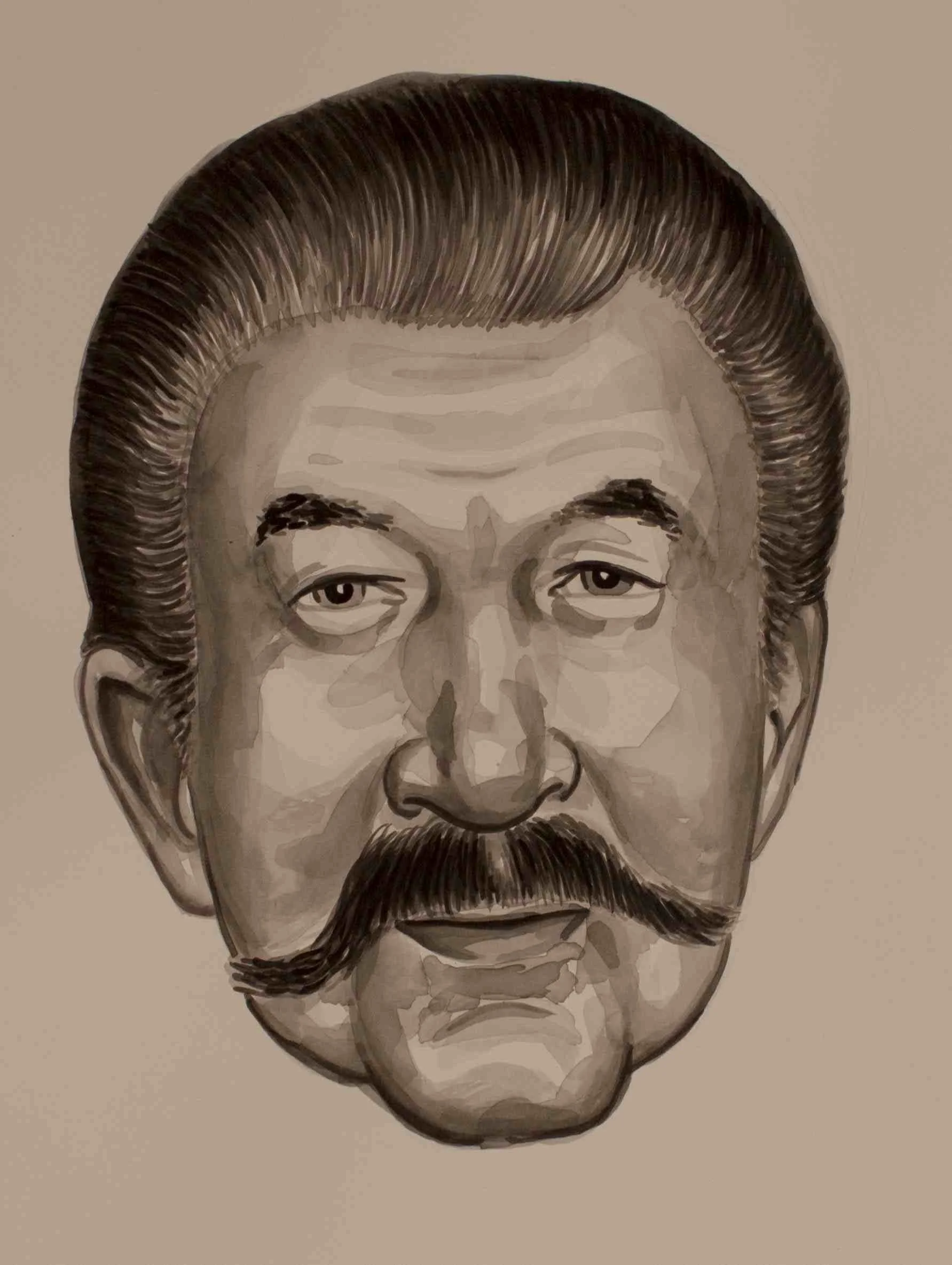 "LeRoy Neiman," 2012, ink on paper, 15" x 11"
