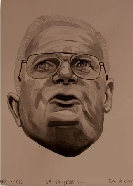 "Art Modell," 2012, ink on paper, 15" x 11"