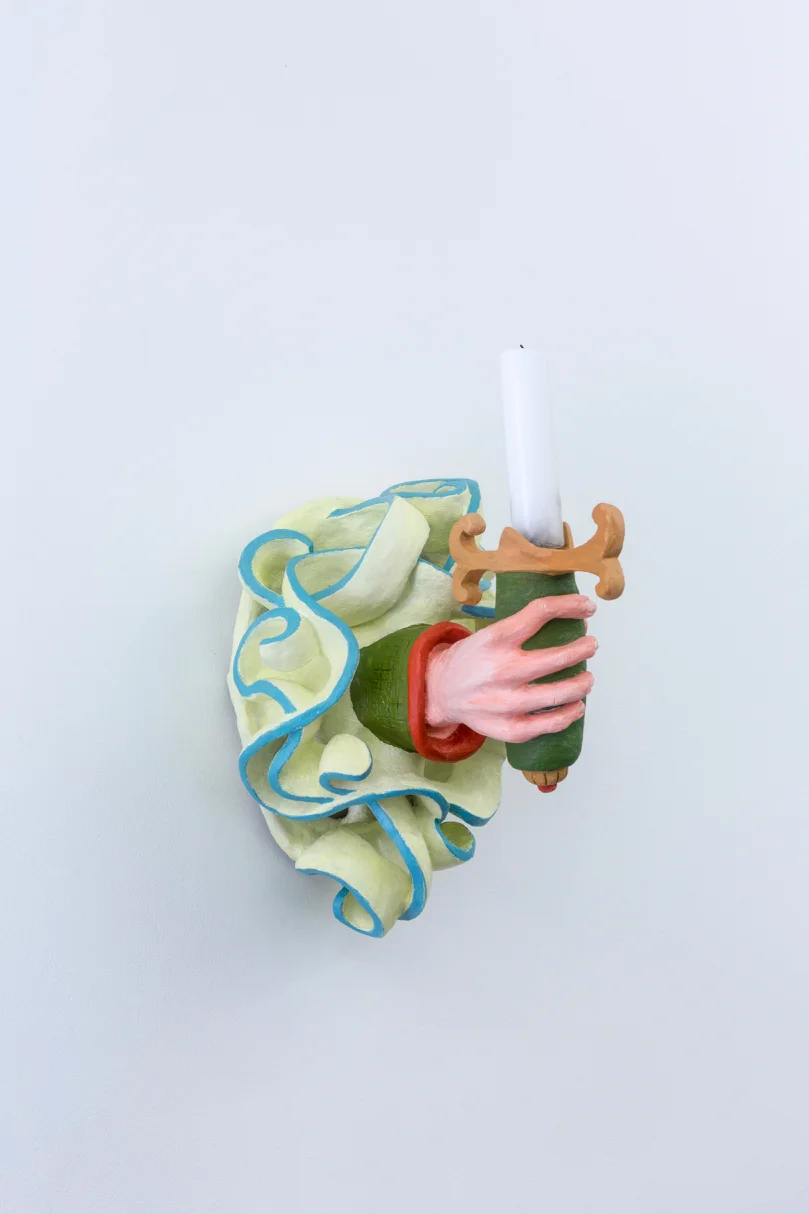 Ace of Swords, 2017 hand built ceramic, oil paint, photo: Jessica Maurer