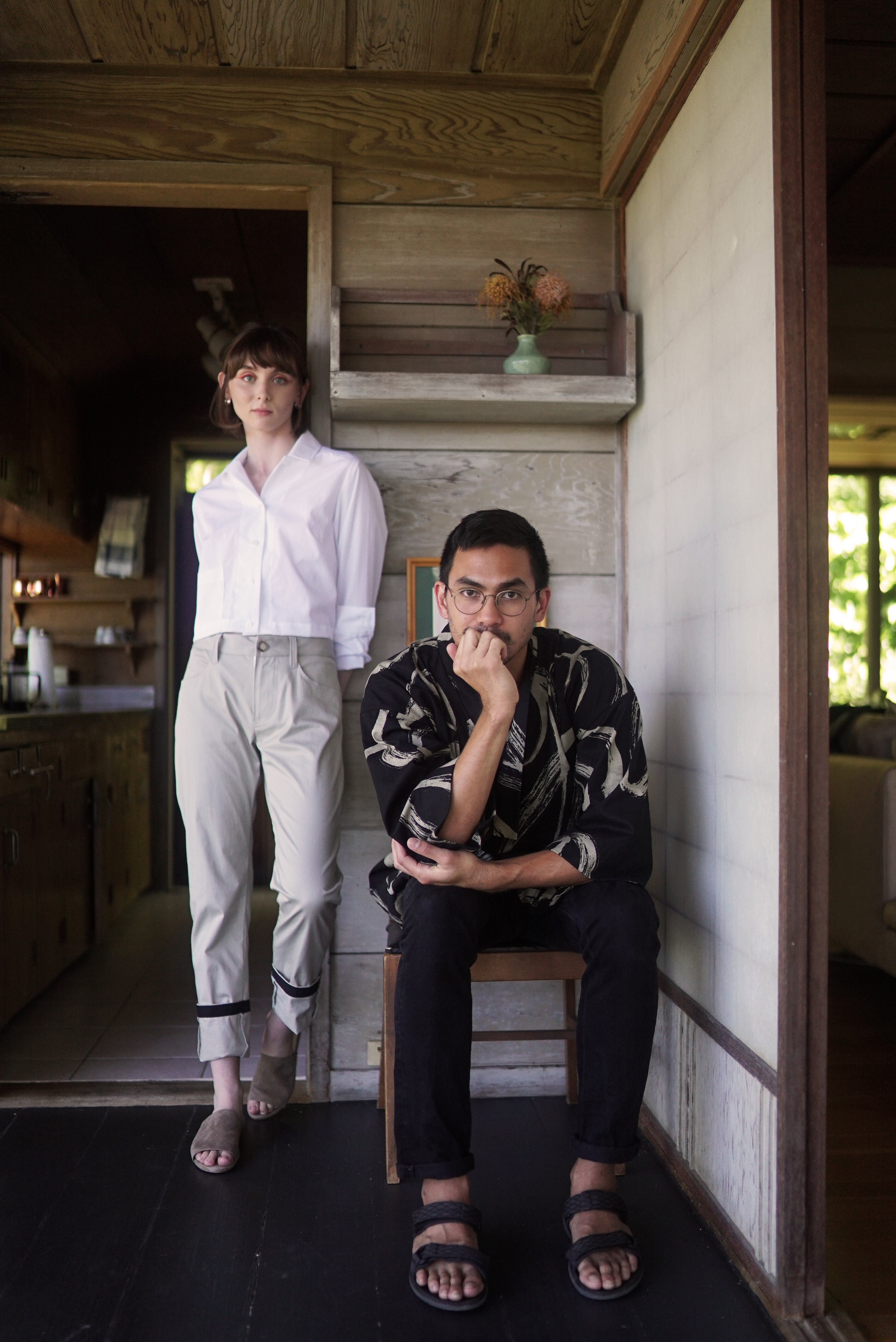 DREW shirt  AKI kimono jacket