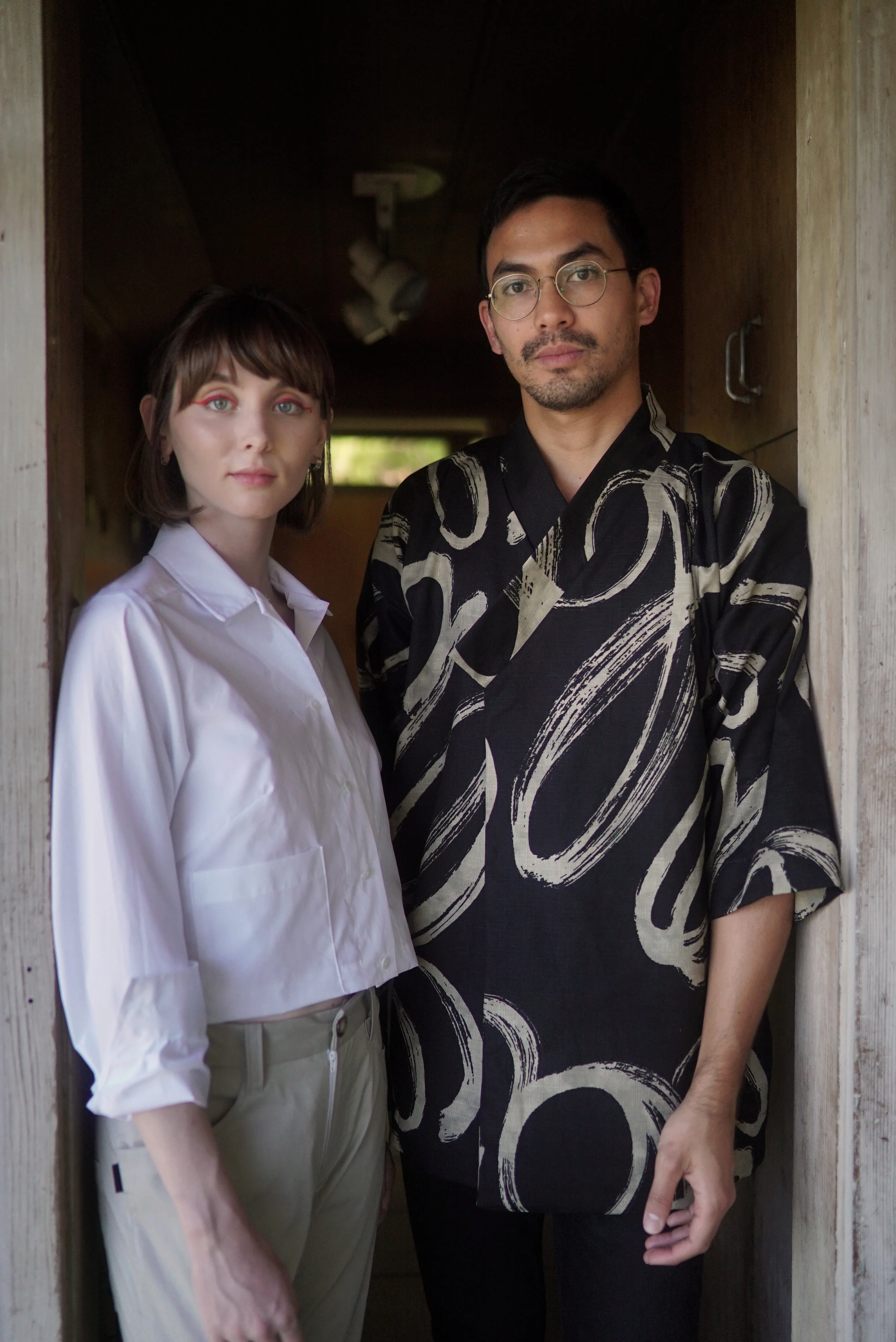 DREW shirt  AKI kimono jacket