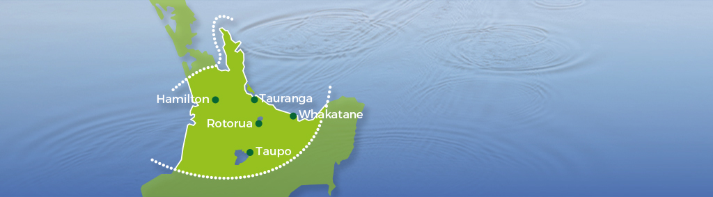 The area we cover; Waikato, Coromandel, Bay of Plenty and King Country.