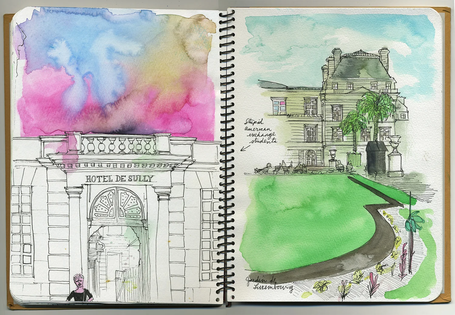 Hotel de Sully & Jardin de Luxembourg, Paris, France (stupid American exchange students not pictured)