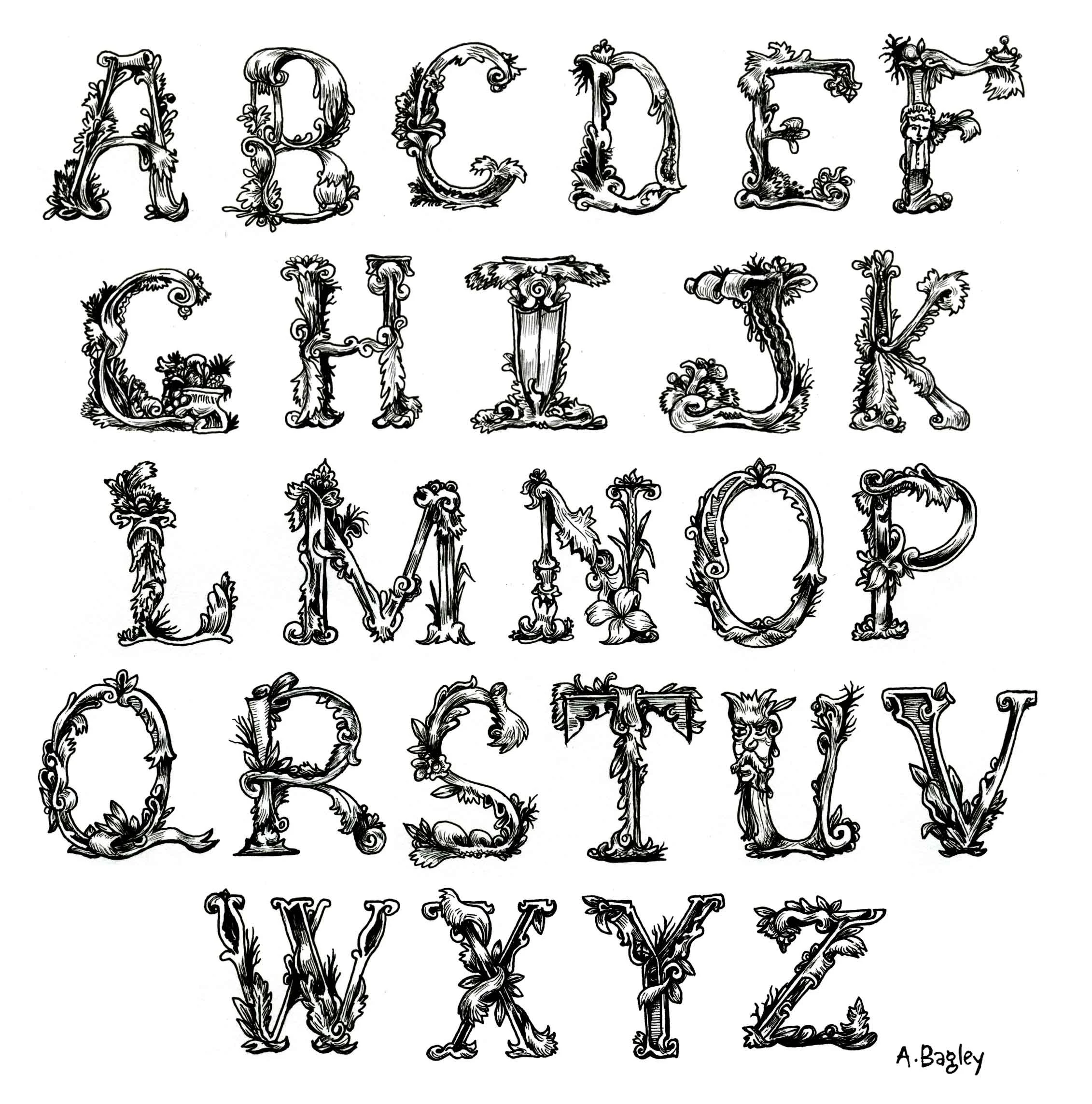 "Gardenism" letter forms