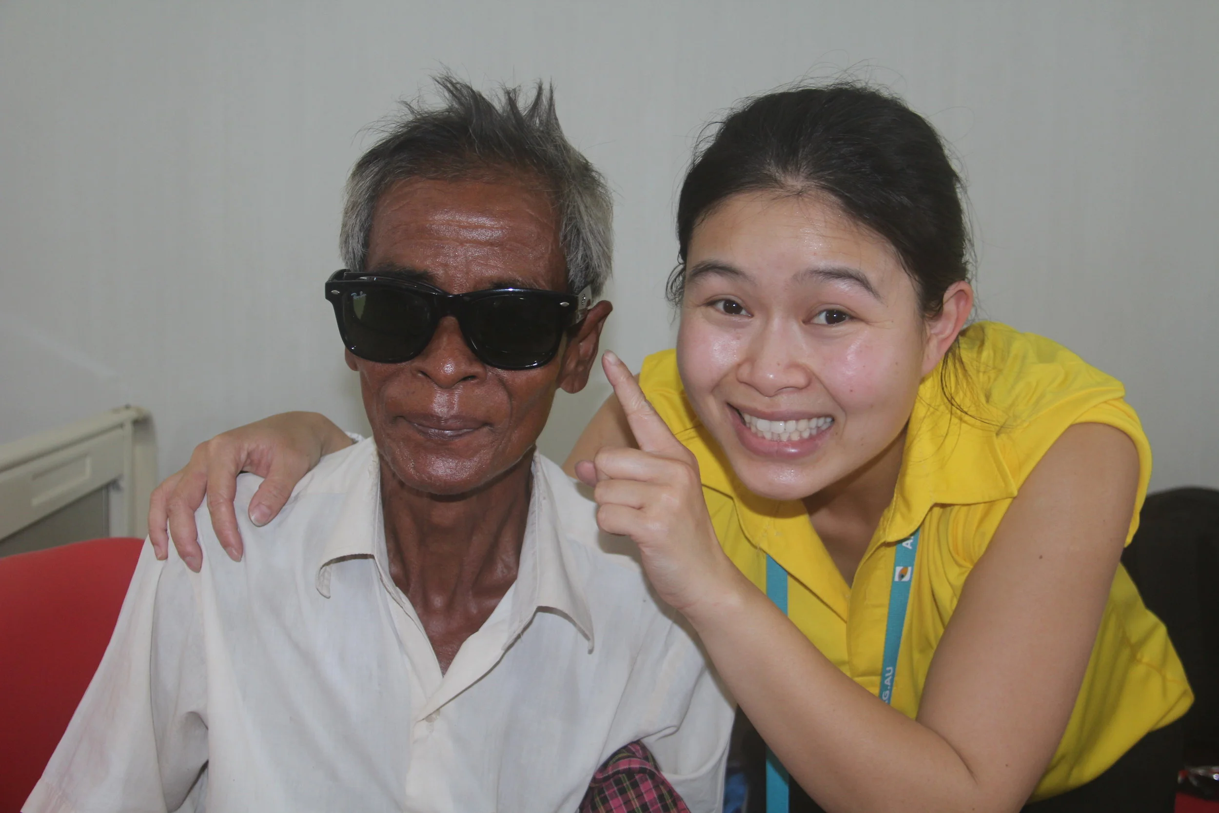 A happy patient after cataract operation
