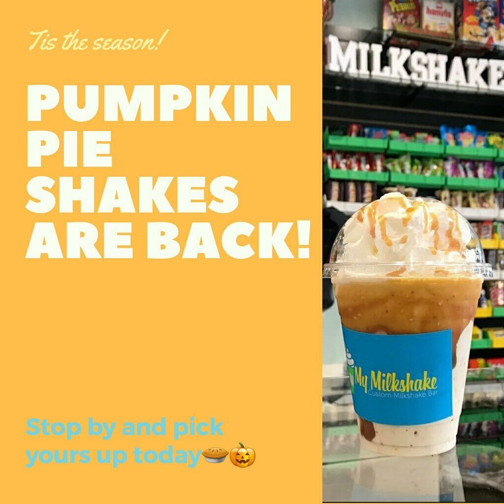 🎃🎃🎃Tis the Season - PUMPKIN PIE Shakes are Back! 🎃🎃🎃 come get yours today! 😋🍦🍰☕️🍭🍌🍒🍍🍓🍫🍪🍬🍟😋 #MyMilkshakeSJ #Milkshake #Dessert #NomNomNom #151S2ndStreet  #MyMilkshake #DTSJ #DowntownSanJose #SJSU #Candy #Chocolate #Coffee #Dessert #