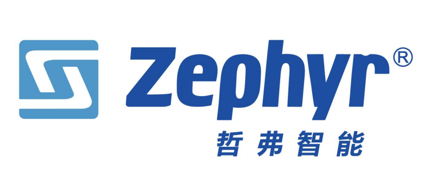 Zephyr logo with a stylized 'Z' icon, the word 'Zephyr' in blue, and Chinese characters below.