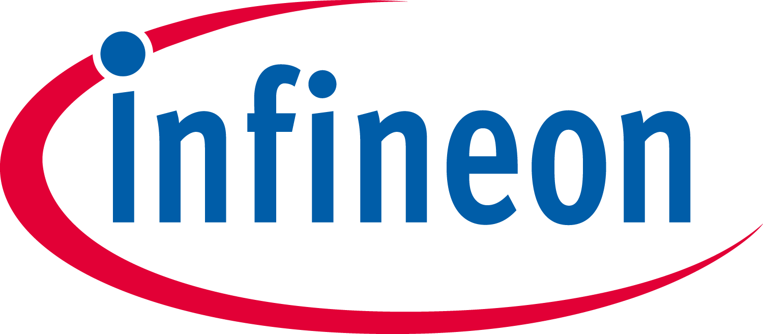 Logo with the word 'infinite' in blue lowercase letters, encircled by a red curved line.